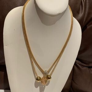 New NWT Necklace gold beaded‎ fashion jewelry new BBM-A